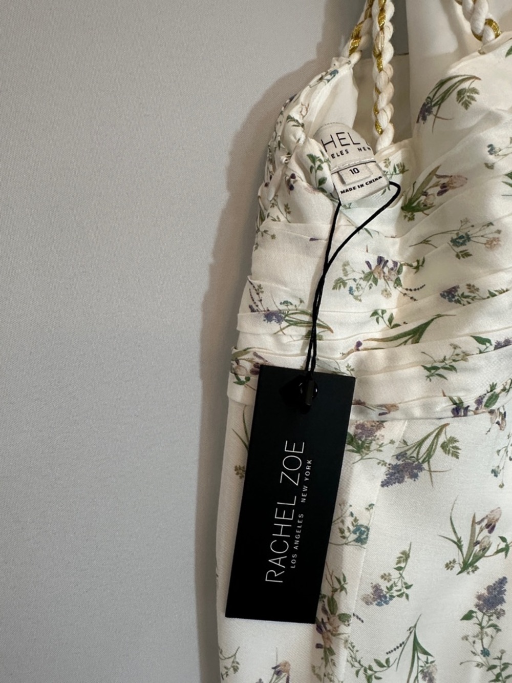 Rachel Zoe Olivia Grecian Goddess Gown Silk Blend Floral Halter Maxi Dress Sz 10 - Picture 7 of 8